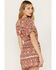 Idyllwind Women's Blossom Flutter Sleeve Smocked Dress, Maroon, hi-res