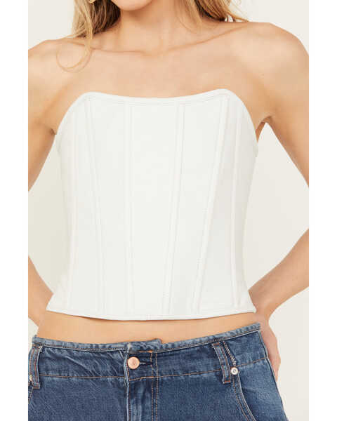 Image #3 - Boot Barn X Understated Leather Women's Louise Leather Bustier, White, hi-res