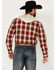 Image #4 - Roper Men's Medium Plaid Print Floral Embroidered Long Sleeve Pearl Snap Western Shirt, Red, hi-res