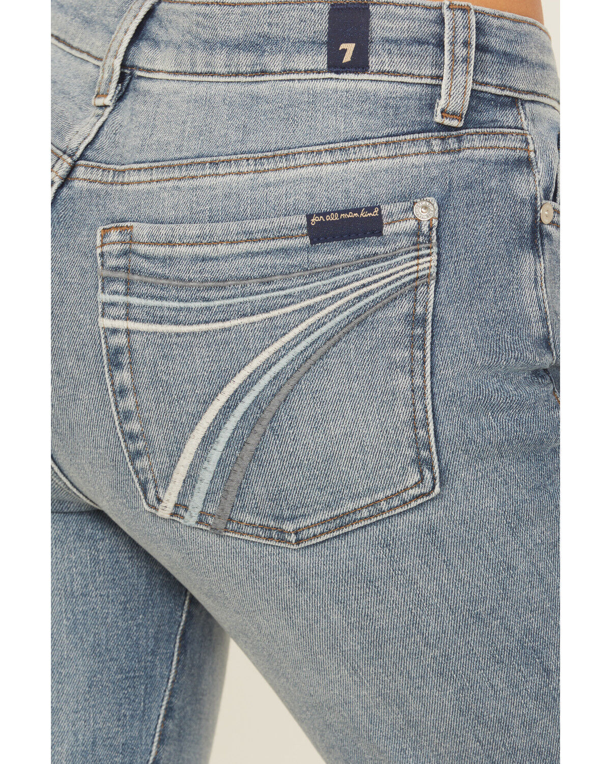 Image #2 - 7 For All Mankind Women's Santa Rosa Mid Rise Tailorless Dojo Bootcut Denim Jeans, Medium Wash, hi-res