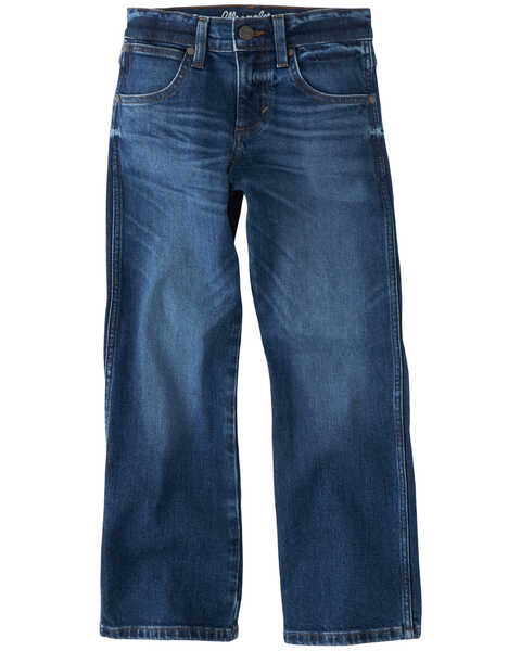 Image #2 - Wrangler Retro Little Boys' Troxler Dark Wash Relaxed Bootcut Stretch Denim Jeans , Blue, hi-res