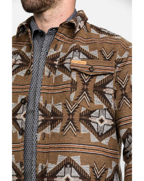 Image #4 - Powder River Outfitters Men's Southwestern Jacquard Shirt Jacket , Brown, hi-res