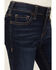 Image #2 - Shyanne Little Girls' Lacey Dark Wash Lace Inset Flare Stretch Denim Jeans, Dark Wash, hi-res
