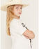Image #2 - Wrangler X Lainey Wilson Girls' Giddy Up Short Sleeve Graphic Tee, White, hi-res