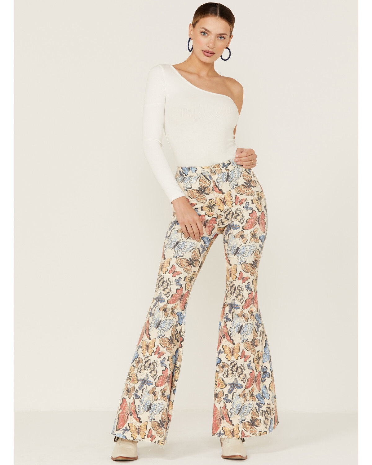 Image #1 - Free People Women's Butterfly Just Float On Flare Jeans, , hi-res