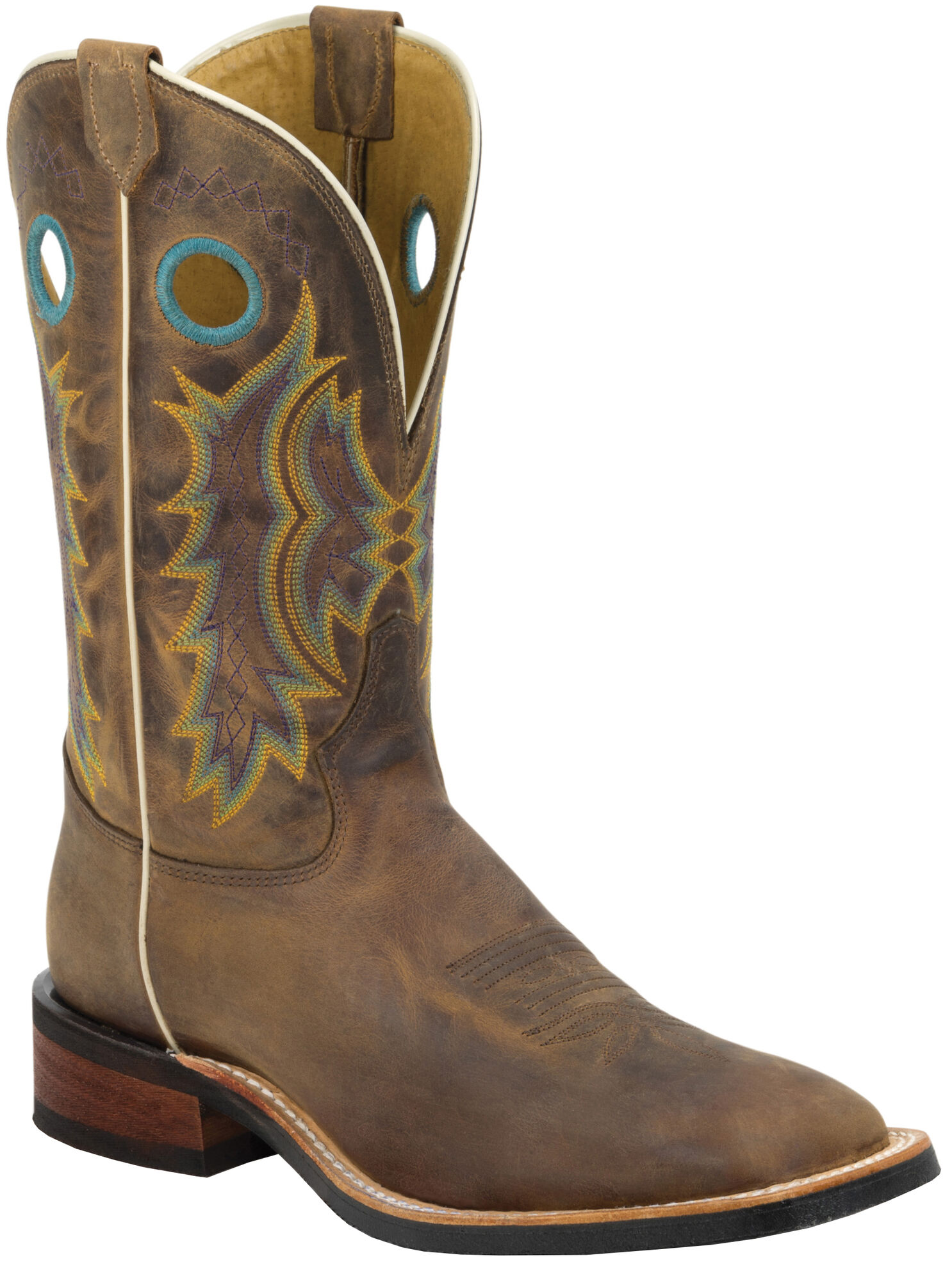 Tony Lama Suntan Century Americana Cowboy Boots Broad Square Toe