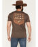 Image #1 - Ariat Men's Logo Patriotic Badge Short Sleeve Graphic T-Shirt, Brown, hi-res
