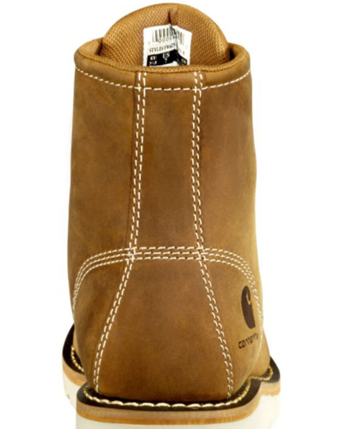 Image #5 - Carhartt Women's Brown Wedge Sole Waterproof Work Boots - Soft Toe, Light Brown, hi-res