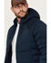 Image #2 - Brothers and Sons Men's Down Hooded Jacket, Blue, hi-res