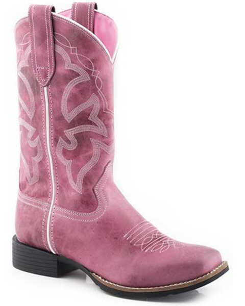 Roper Little Girls' Monterey Western Boots - Square Toe, Pink, hi-res