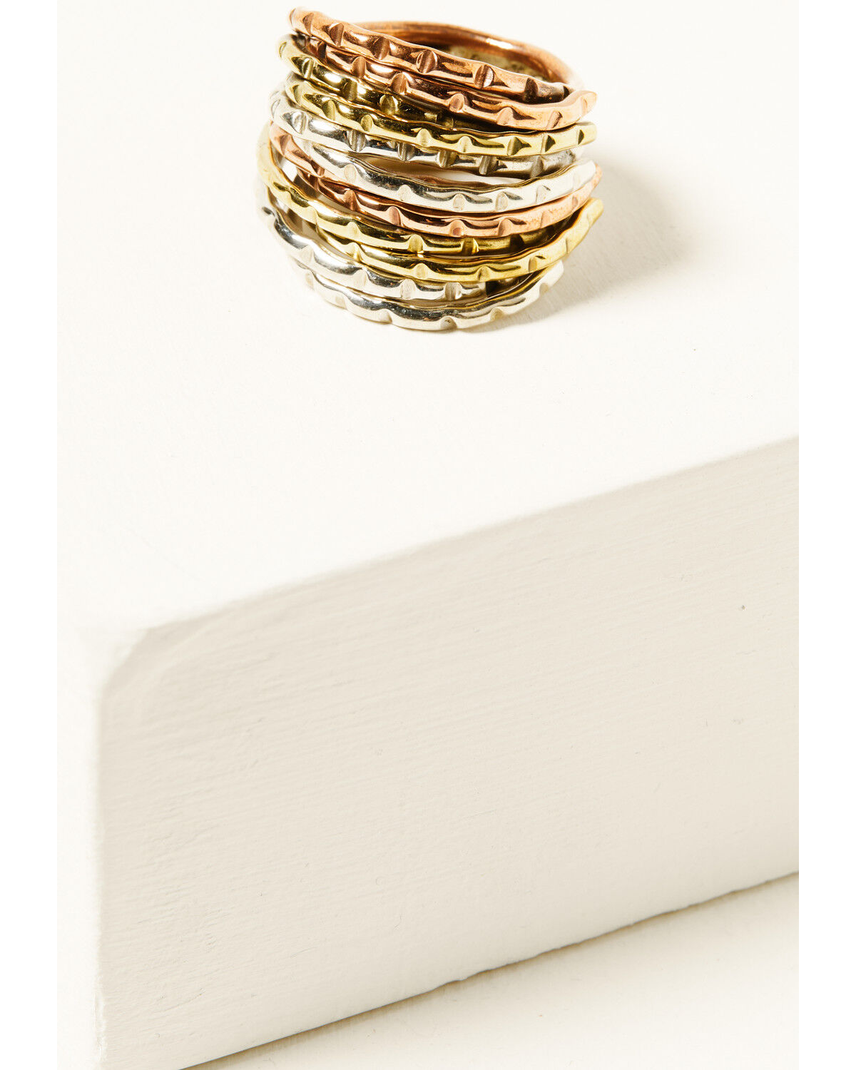 Image #2 - Paige Wallace Women's Banded Stack Ring - Size 9, Silver, hi-res