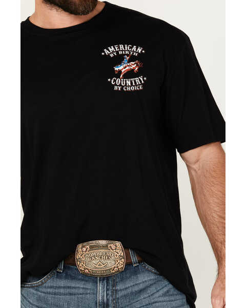 Image #3 - Cowboy Hardware Men's American By Birth Short Sleeve T-Shirt, Black, hi-res