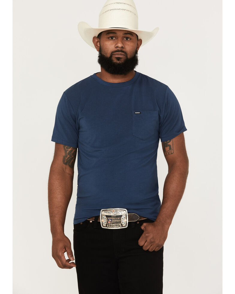 HOOey Men's Bamboo San Jose Fabric Solid Pocket T-Shirt , Navy, hi-res