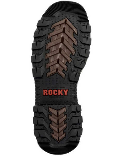 Image #7 - Rocky Men's Rams Horn Waterproof Pull On Soft Work Boots - Round Toe , Dark Brown, hi-res