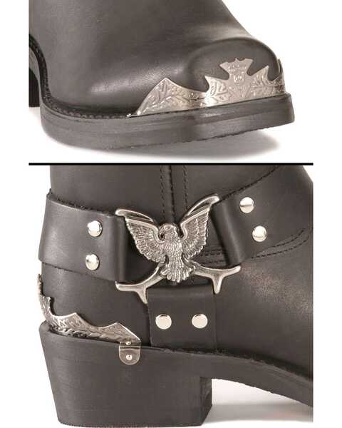 Dingo Eagle Harness Boots - Square Toe, Black, hi-res