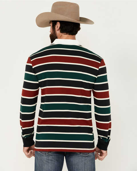 Image #4 - Pendleton Men's Decker Rugby Striped Long Sleeve Polo Shirt , Red, hi-res