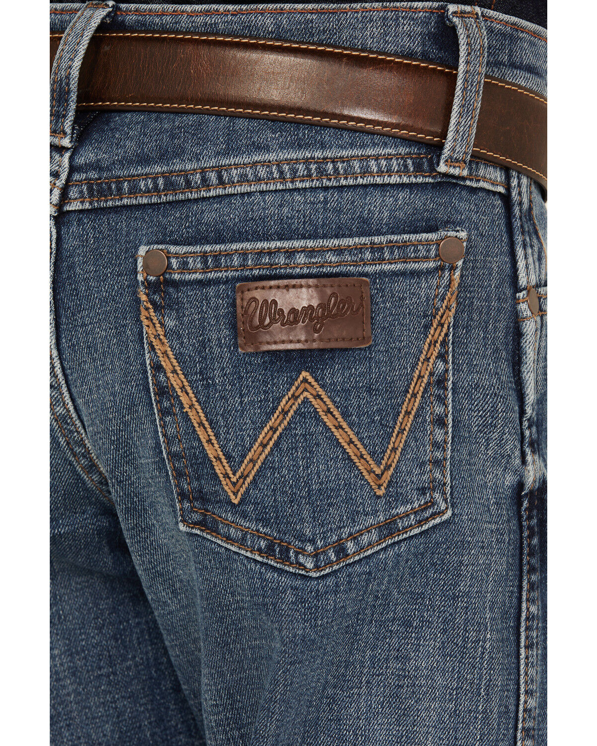 Image #4 - Wrangler Retro Boys' Medium Wash Relaxed Bootcut Stretch Denim Jeans, Blue, hi-res