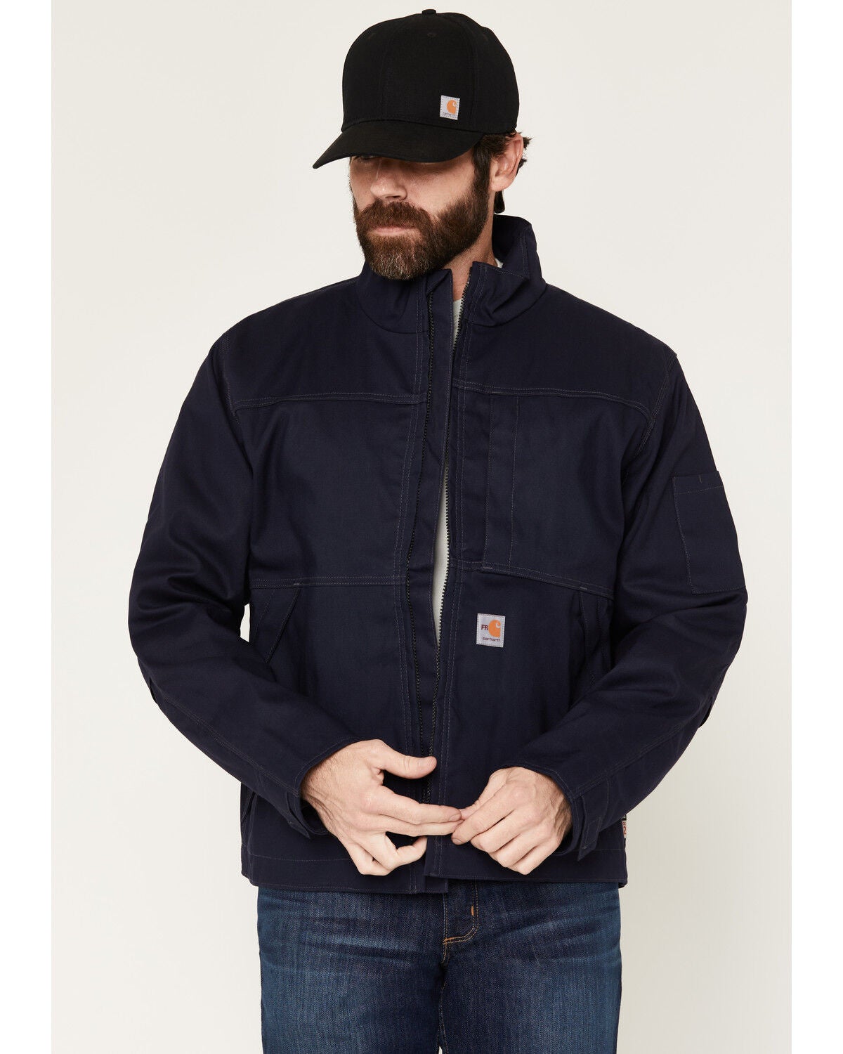 Image #1 - Carhartt Men's FR Full Swing Quick Duck Jacket, Navy, hi-res