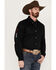 Image #1 - RANK 45® Men's Logo Solid Long Sleeve Button-Down Western Shirt, Black, hi-res