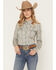 Image #1 - Shyanne Women's Paisley Wallpaper Print Long Sleeve Snap Stretch Western Shirt, Cream, hi-res