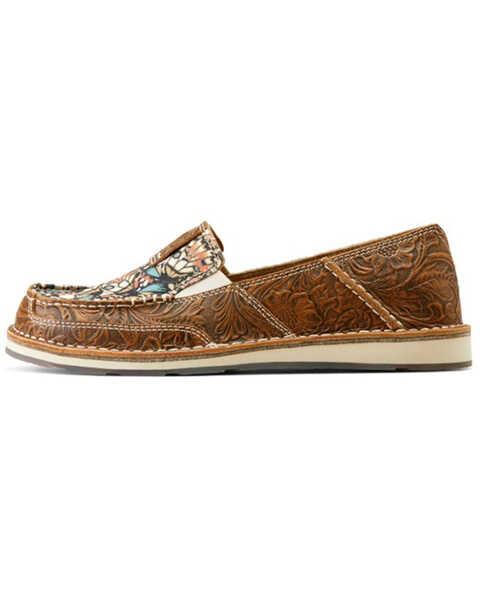 Image #2 - Ariat Women's Floral Embossed Cruiser Casual Shoes - Moc Toe , Brown, hi-res