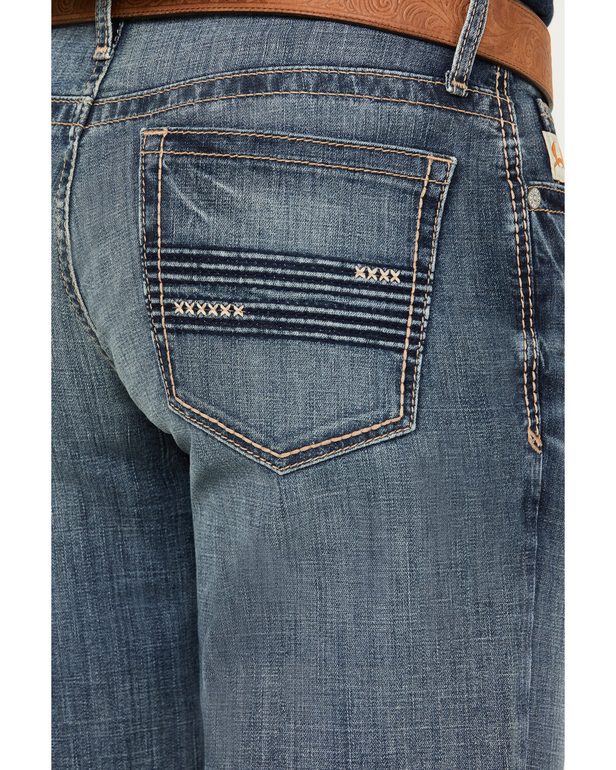 Image #4 - Cinch Men's Dark Wash Relaxed Bootcut Performance Stretch Denim Jeans, Indigo, hi-res
