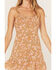 Image #2 - Sadie & Sage Women's Love Nest Floral Print Mini Dress, Camel, hi-res