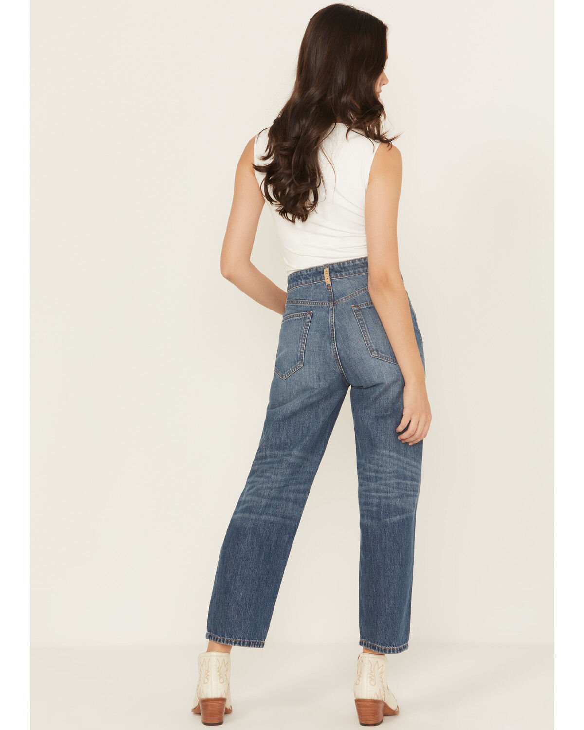 Image #3 - Ariat Women's Dark Wash Ultra High Rise Tomboy Relaxed Straight Denim Jeans, Dark Wash, hi-res