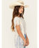 Image #2 - Shyanne Girls' Yee Haw Embroidered Lace Kimono, Cream, hi-res