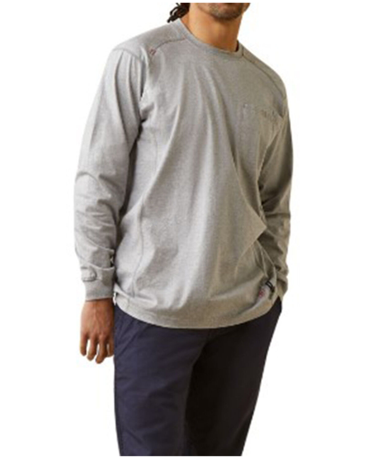 Image #2 - Ariat Men's FR Air Shock Long Sleeve Graphic Work T-Shirt, Heather Grey, hi-res