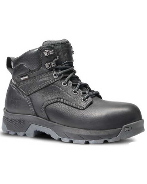 Image #1 - Timberland Pro Women's 6" Titan® Waterproof Work Boots - Composite Toe, Black, hi-res