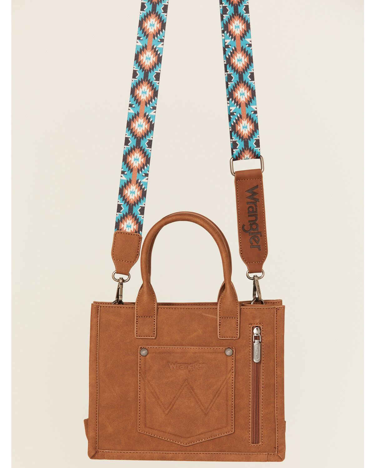 Image #3 - Wrangler X Boot Barn Women's Southwestern Print Crossbody Bag, Turquoise, hi-res