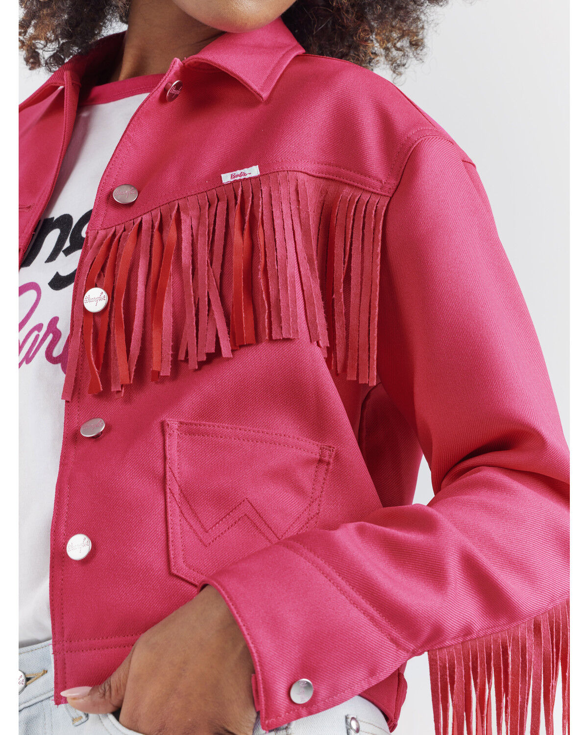 Image #4 - Wrangler® X Barbie™ Women's Fringe Wrancher Jacket, , hi-res