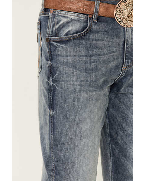 Image #2 - Wrangler Retro Men's Greeley Light Wash Stretch Relaxed Bootcut Jeans , Blue, hi-res