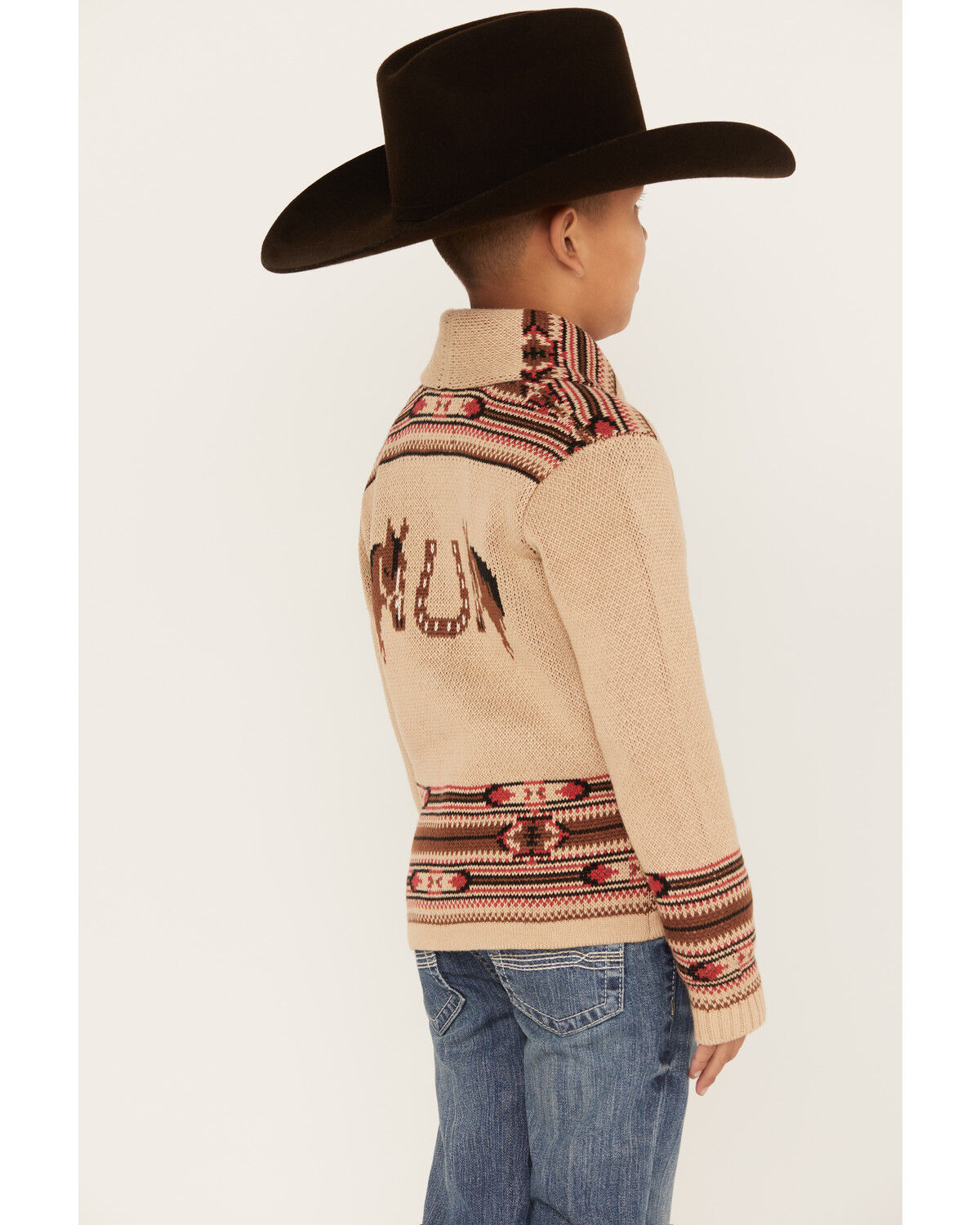Image #4 - Cotton & Rye Boys' Horse Graphic Button-Down Cardigan, Tan, hi-res