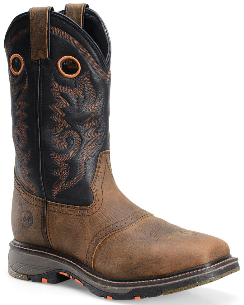 Double H Men's Isaac Western Work Boots - Composite Toe, Brown, hi-res