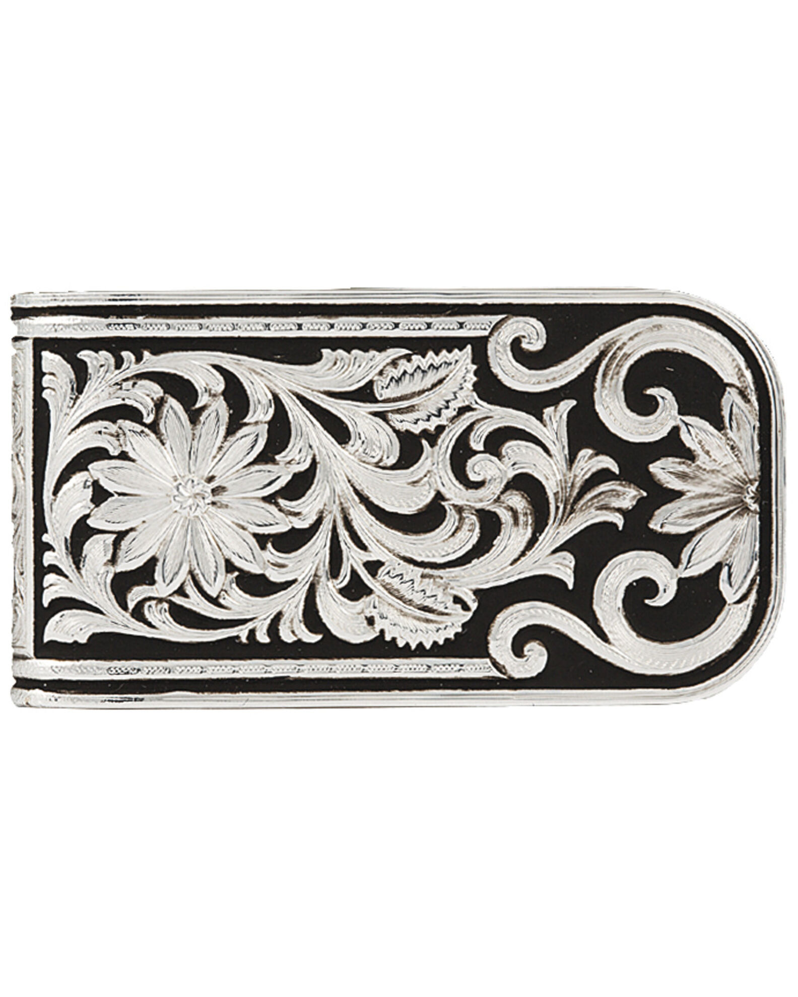 Image #1 - Montana Silversmiths Men's LeatherCut Bitterroot Money Clip, Silver, hi-res