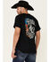 Cowboy Up Men's Two Words America Short Sleeve Graphic T-Shirt , Black, hi-res