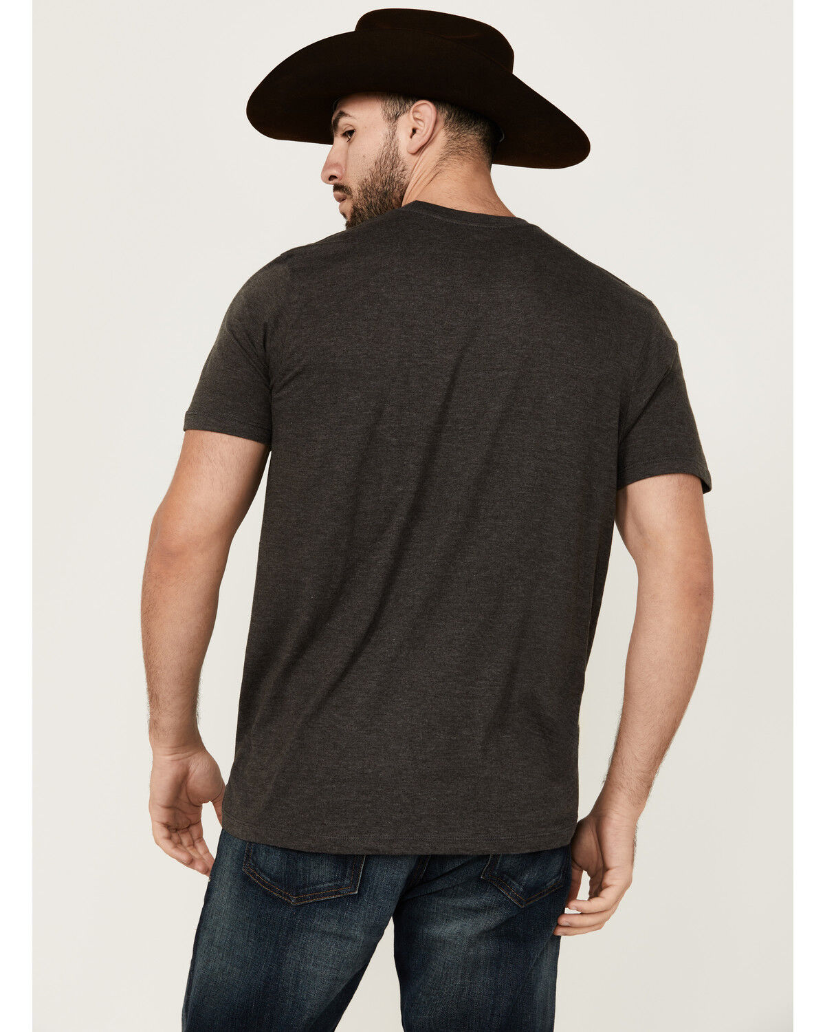 Image #4 - RANK 45® Men's Rodeo Steerhead Short Sleeve Graphic T-Shirt, Charcoal, hi-res