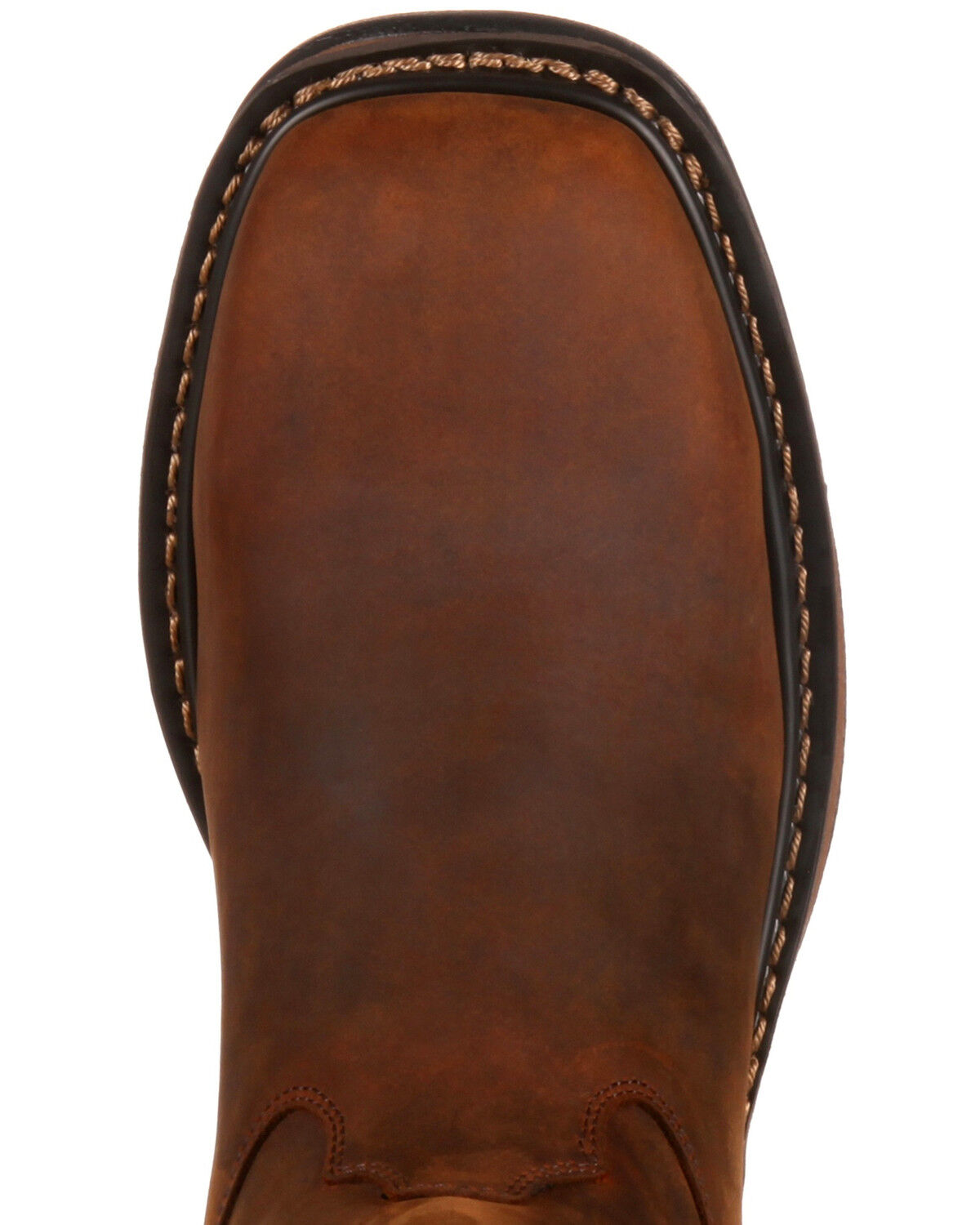 Image #6 - Rocky Men's Original Ride Western Work Boots - Square Toe, Dark Brown, hi-res