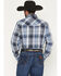 Image #4 - Ely Walker Men's Plaid Print Long Sleeve Pearl Snap Western Shirt - Big, Blue, hi-res