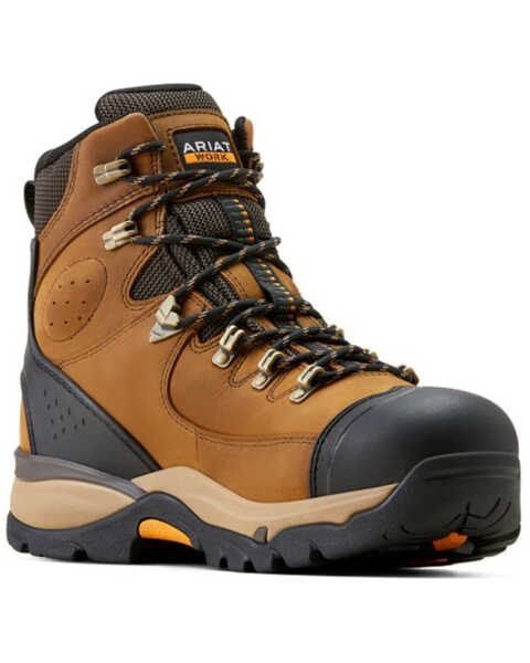 Image #1 - Ariat Men's 6" Endeavor Waterproof Work Boots - Carbon Toe , Brown, hi-res