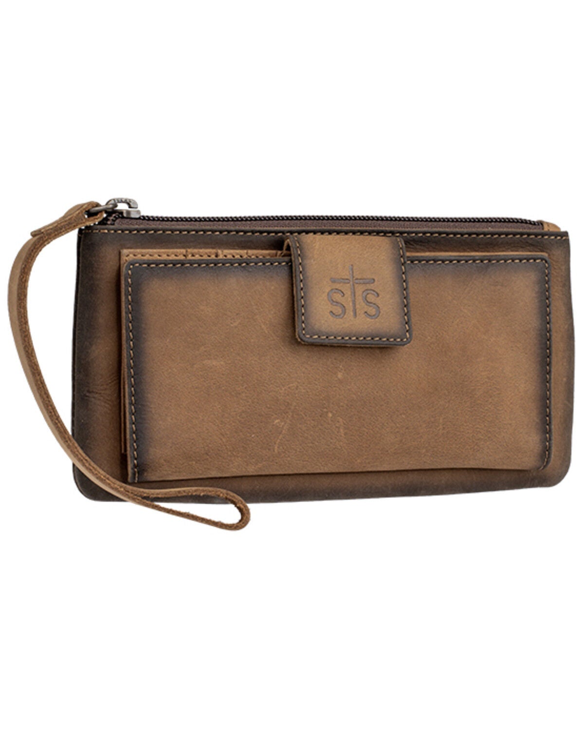 Image #1 - STS Ranchwear By Carroll Women's Baroness Basic Bliss Haley Wristlet Wallet, Brown, hi-res