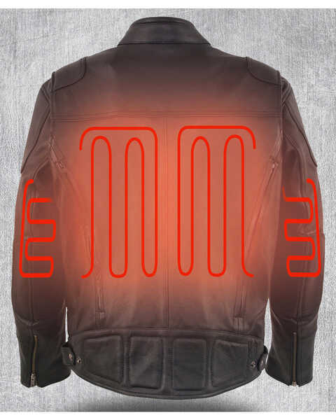 Image #5 - Milwaukee Leather Men's Heated Scooter Jacket - 3X, Black, hi-res