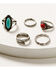 Shyanne Women's 4-piece Silver & Turquoise Ring Set, Silver, hi-res