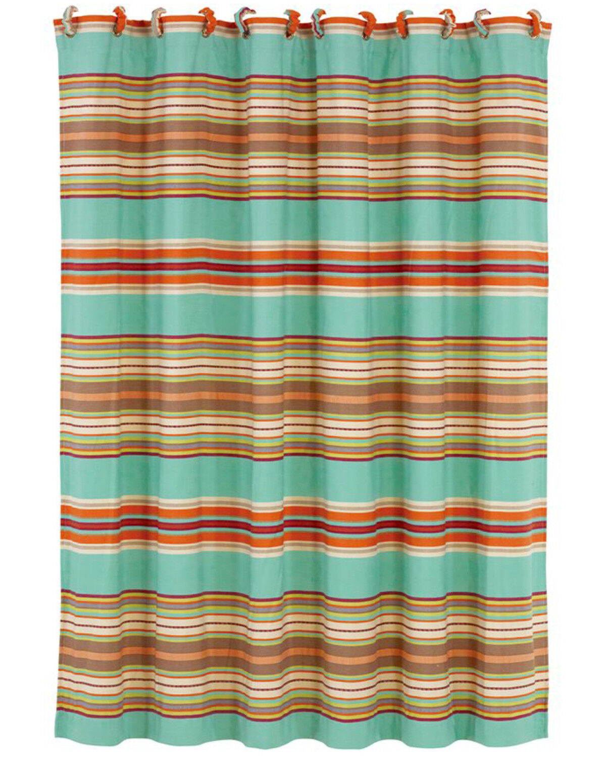 Image #1 - HiEnd Accents Turquoise Serape Shower Curtain, Turquoise, hi-res