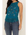 Idyllwind Women's Cameo Beaded Fringe Tank Top, Blue, hi-res