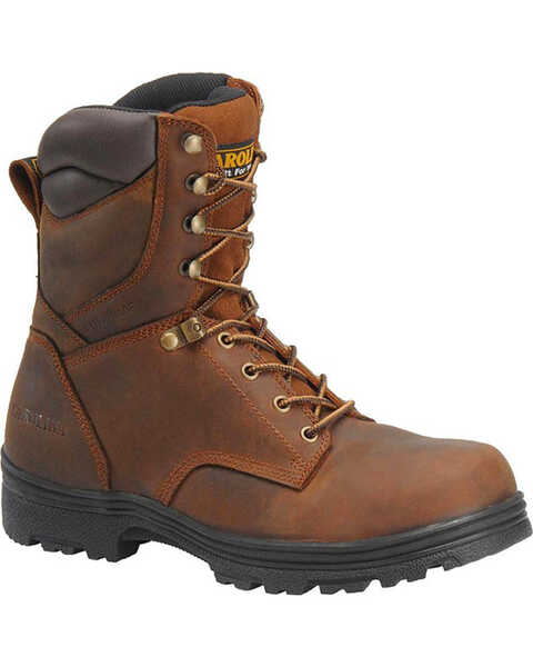 Carolina Men's 8" Waterproof Work Boots - Steel Toe, Brown, hi-res