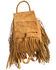 Kobler Leather Women's Rucksack Fringed Backpack, Khaki, hi-res