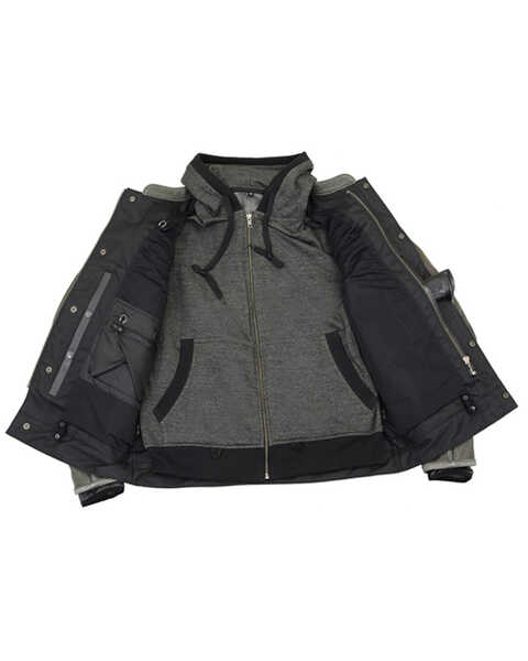 Image #3 - Milwaukee Leather Men's Distressed Utility Pocket Ventilated Concealed Carry Motorcycle Jacket , Grey, hi-res